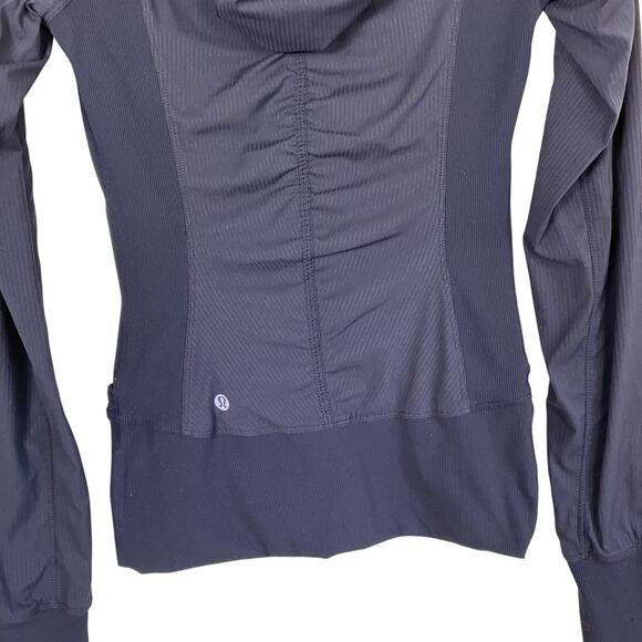 Lululemon Sz 4 In Flux Jacket Black Hooded Track Jacket Fitted Running Active - Picture 6 of 16